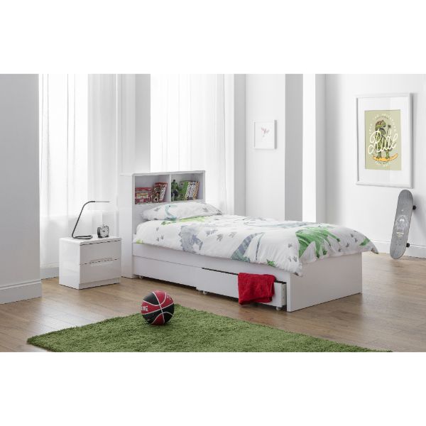 Manhattan Single Bookcase Bed 90cm White