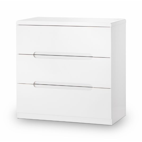 Manhattan Chest of Drawers with 3 Drawers 80cm White