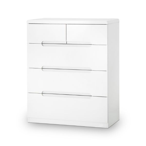 Manhattan Chest of 3+2 Drawers 80cm White