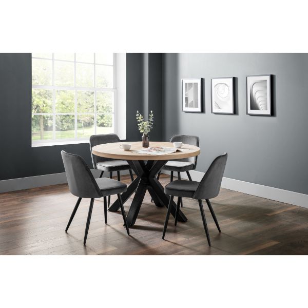 Berwick Dining Round Table 1.2m Oak & Black