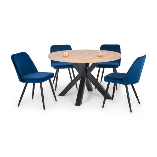 Berwick Dining Round Table 1.2m Oak & Black