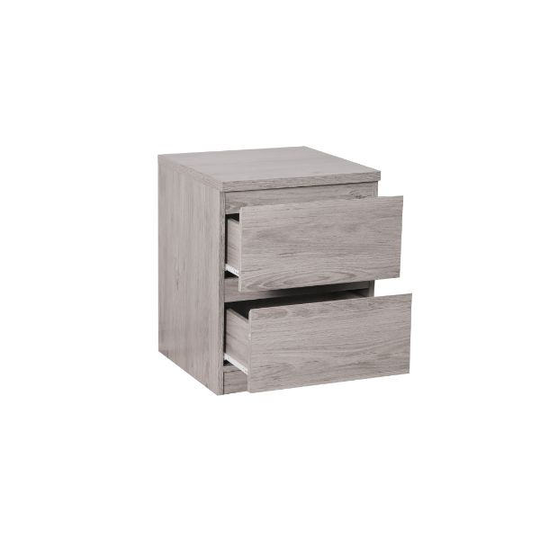 Jupiter Bedside Table with 2 Drawers Grey Oak