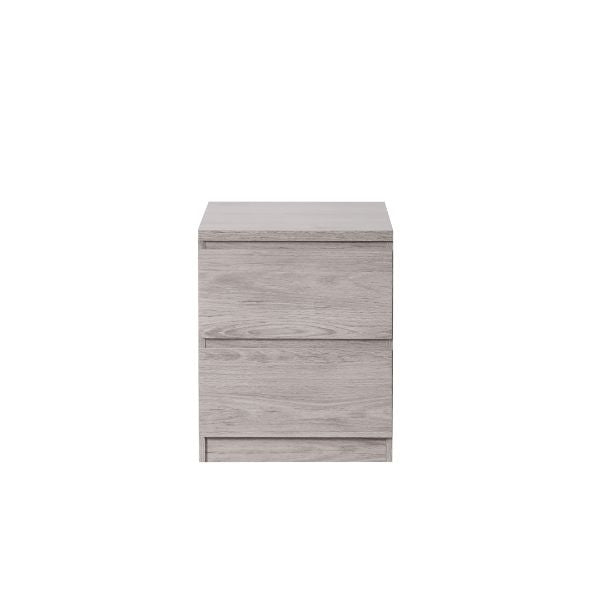 Jupiter Bedside Table with 2 Drawers Grey Oak