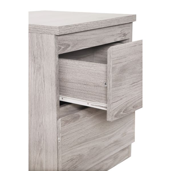 Jupiter Bedside Table with 2 Drawers Grey Oak