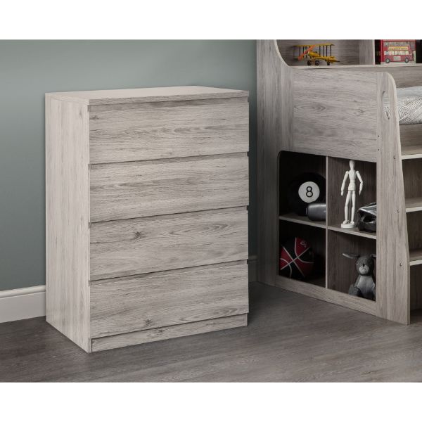 Jupiter Chest of 4 Drawers 80cm Grey Oak