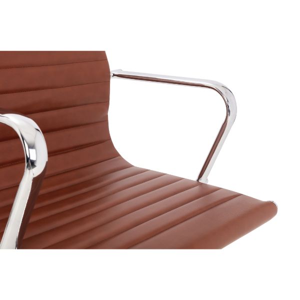 Gio Office Chair Brown & Chrome