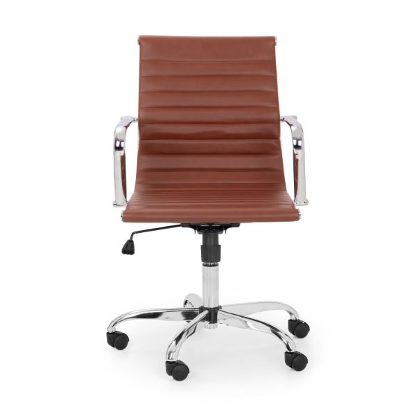 Gio Office Chair Brown & Chrome