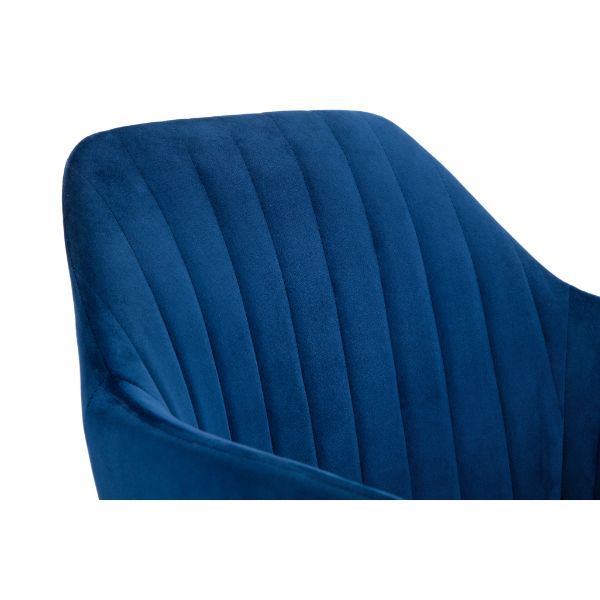 Kahlo Office Chair Velvet Swivel Blue/Chrome