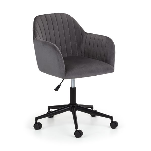 Kahlo Office Chair Velvet Swivel Grey/Black