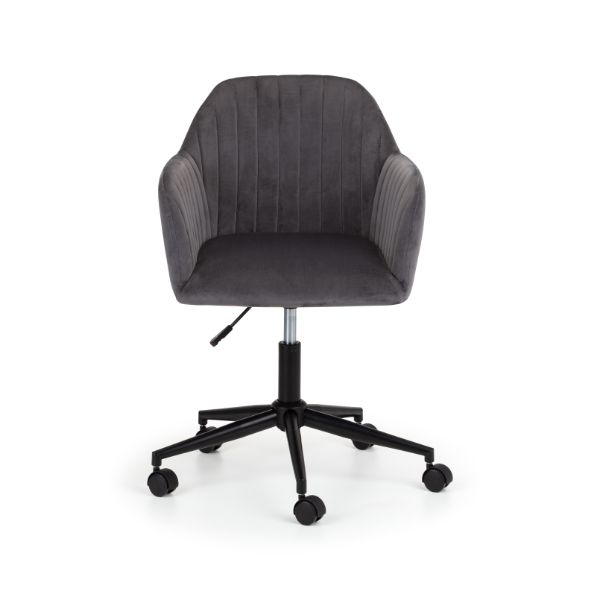 Kahlo Office Chair Velvet Swivel Grey/Black