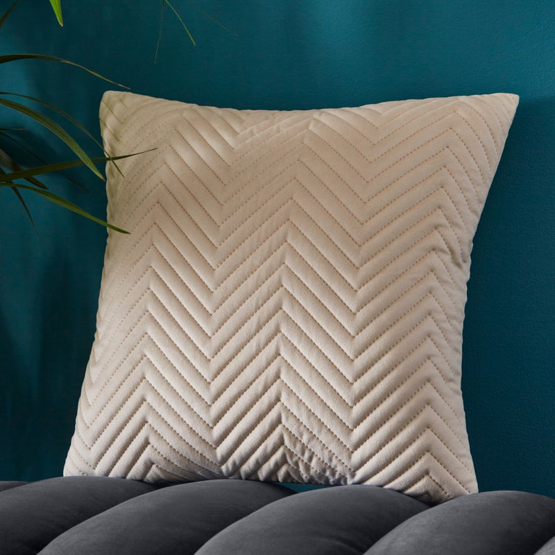 Pinsonic Velvet Natural Square Cushion 43 x 43cm