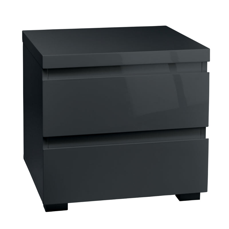 Puro Bedside Table with 2 Drawers - Charcoal Grey