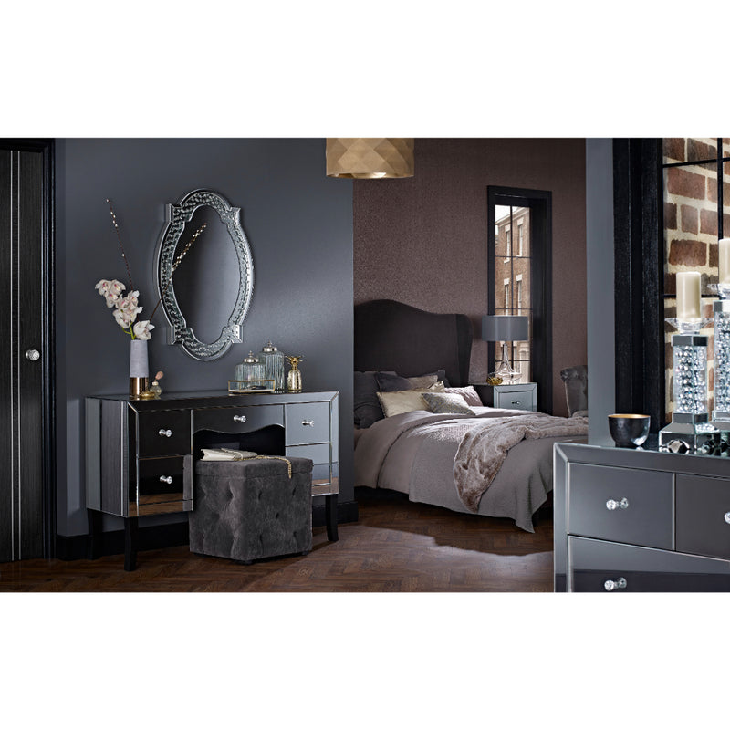 Valentina Mirrored Chest of Drawers with 5 Drawers 120cm - Mirror