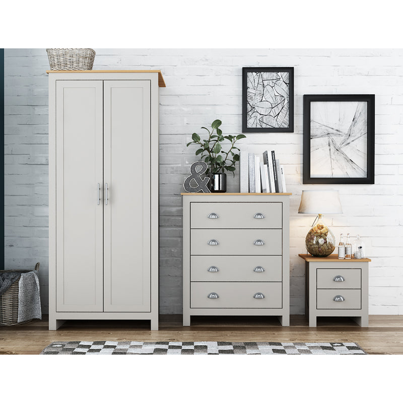 Lancaster Bedroom Furniture Set 3 Piece - Grey Oak