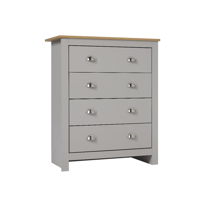 Lancaster Bedroom Furniture Set 3 Piece - Grey Oak