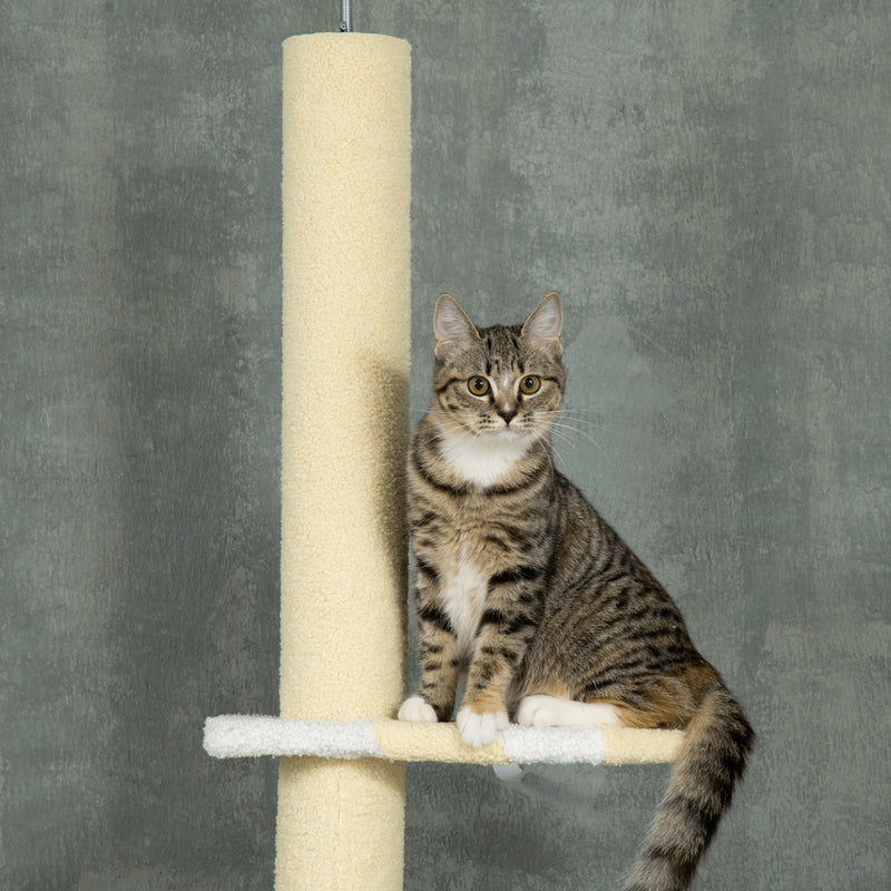 PawHut 260cm Height Adjustable Floor-To-Ceiling Cat Tower w/ Anti-Slip Kit