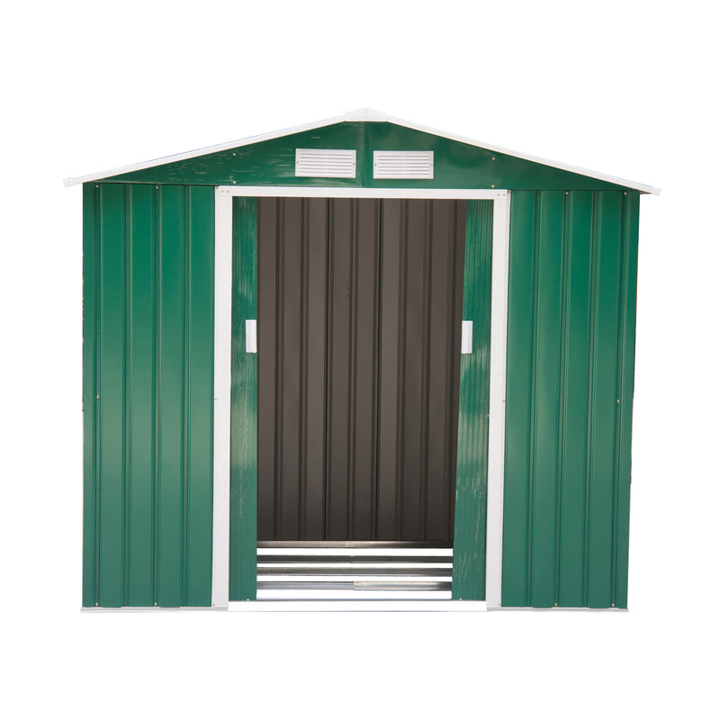 Outsunny Garden Shed Storage Unit w/Locking Door Floor Foundation Vent Green