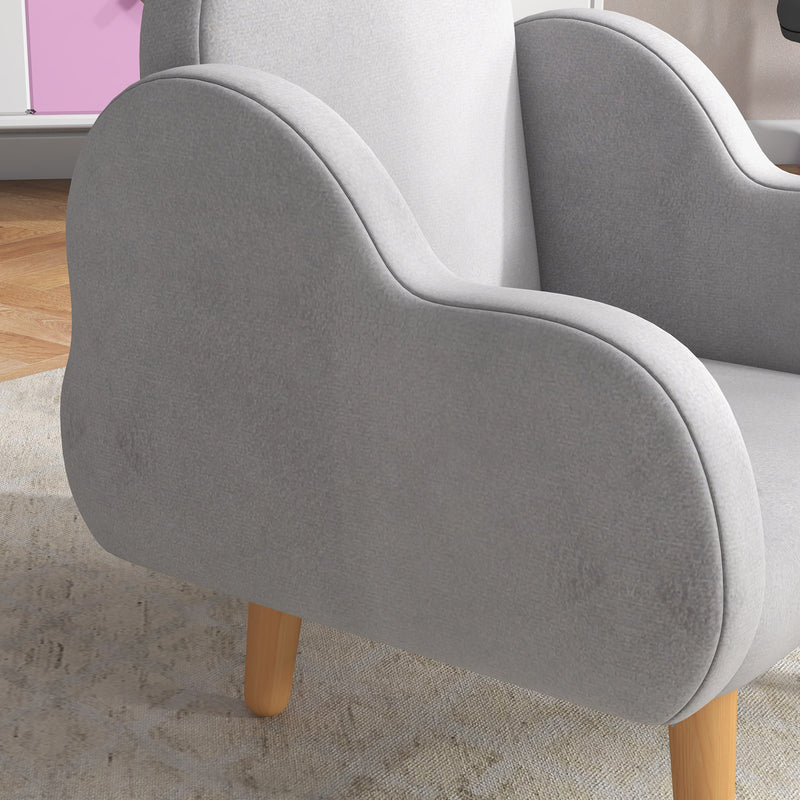 ZONEKIZ Cloud-Shaped Toddler Armchair, Kids Chair, 1.5-5 Years - Grey