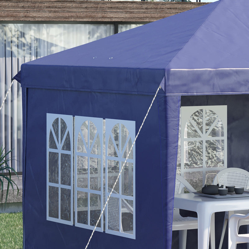 Outsunny 3 x 6m Heavy Duty Gazebo Marquee Party Tent with Storage Bag Blue