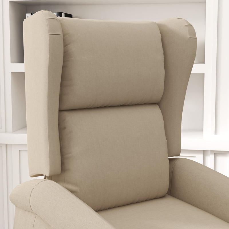 HOMCOM Power Lift Chair for the Elderly Fabric Recliner Armchair w/ Remote Beige