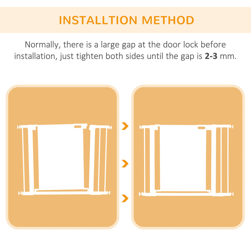 Pressure Fit Safety Gate for Doors, Dog Gate w/ Auto Close, 75-103 cm - Black