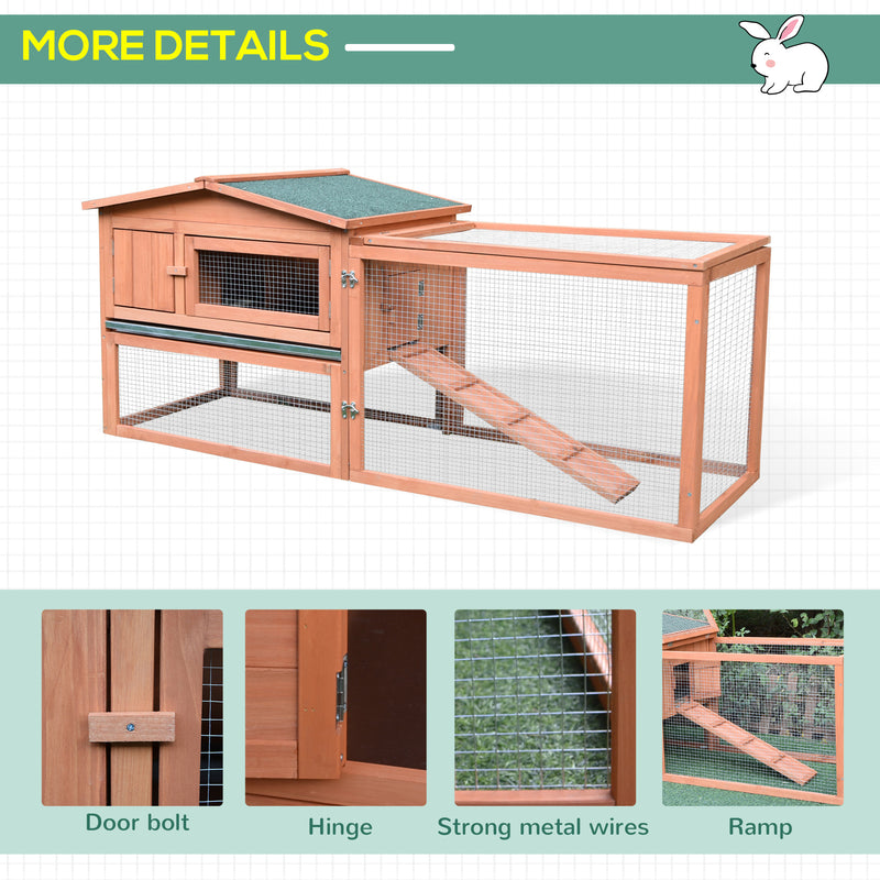 PawHut Wooden Rabbit Hutch Enclosure Run House 2 Tier Large Coop Run Pet