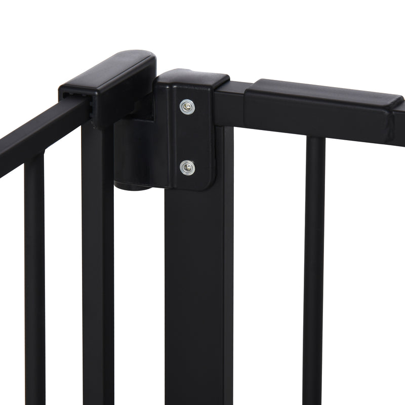 PawHut Adjustable Safety Gate w/ 3 Extensions and Four Adjustable Screws, Black