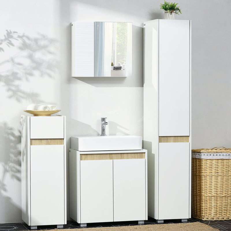 kleankin 5-Tier Modern Tall Bathroom Cabinet with Adjustable Shelves White