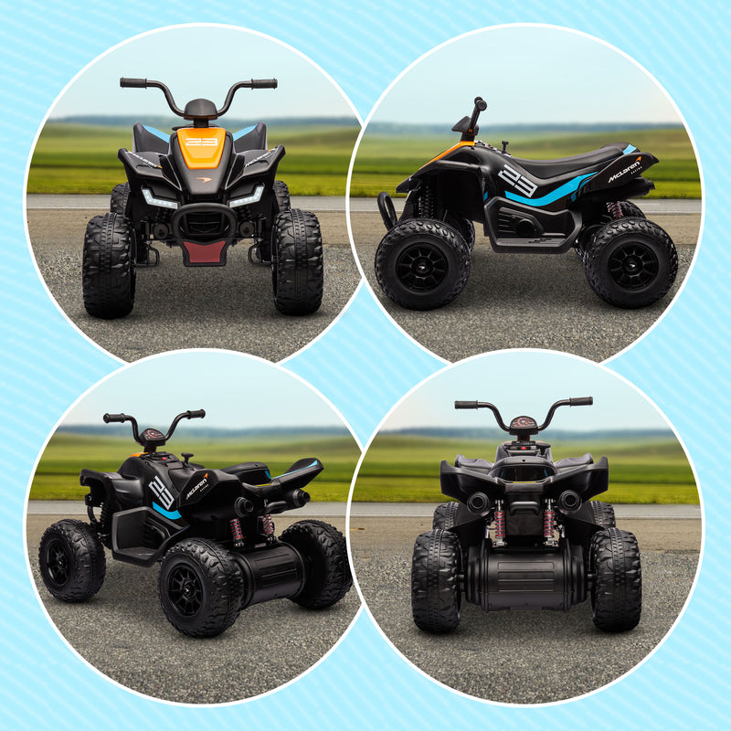 HOMCOM McLaren MCL 35 Liveries 12V Quad Bike w/ Slow Start - Black