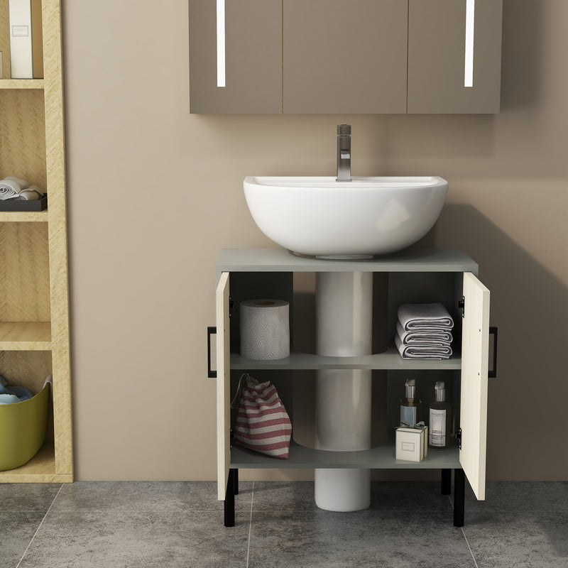 kleankin Bathroom Sink Cabinet, Under Sink Basin Storage Cupboard with Shelf