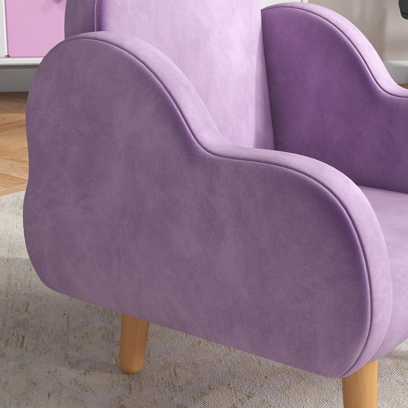 ZONEKIZ Cloud-Shaped Toddler Armchair, Kids Chair, 1.5-5 Years - Purple