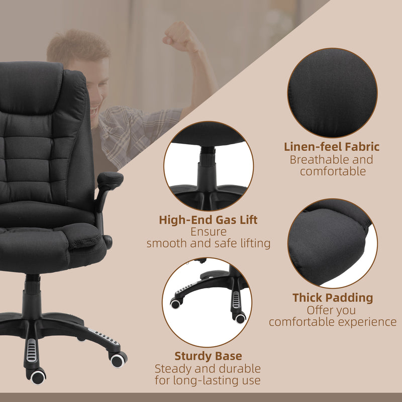 Vinsetto Office Chair w/ Heating Massage Points Relaxing Reclining Black