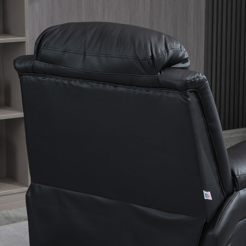 HOMCOM PU Leather Electric Recliner Mobility Lift&Rise Overstuffed Design Black