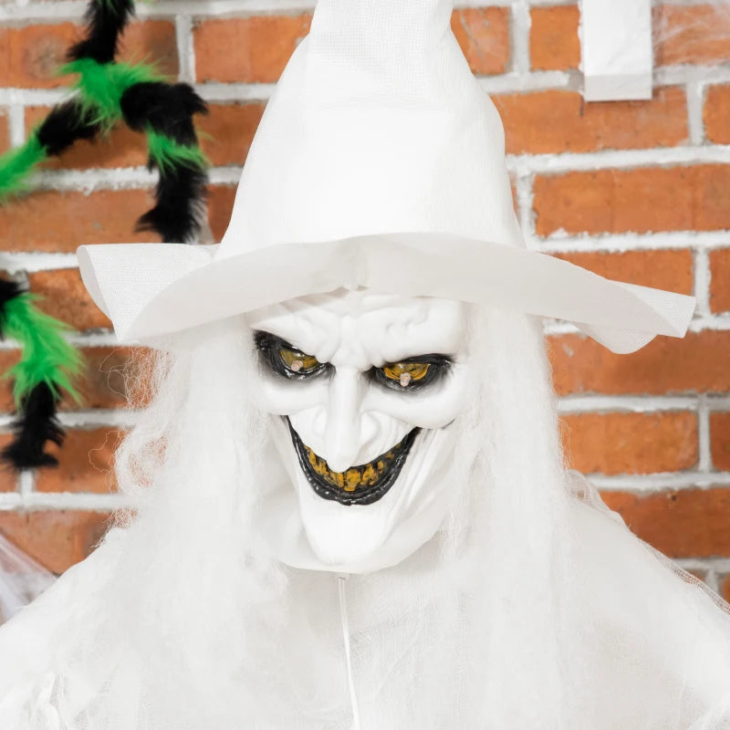 Halloween White Witch Holding Pumpkin Head 72" Life Size