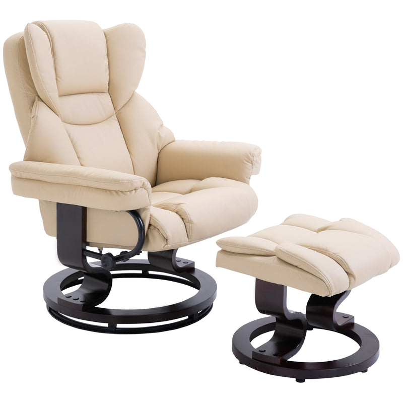 Reclining armchair and online footstool