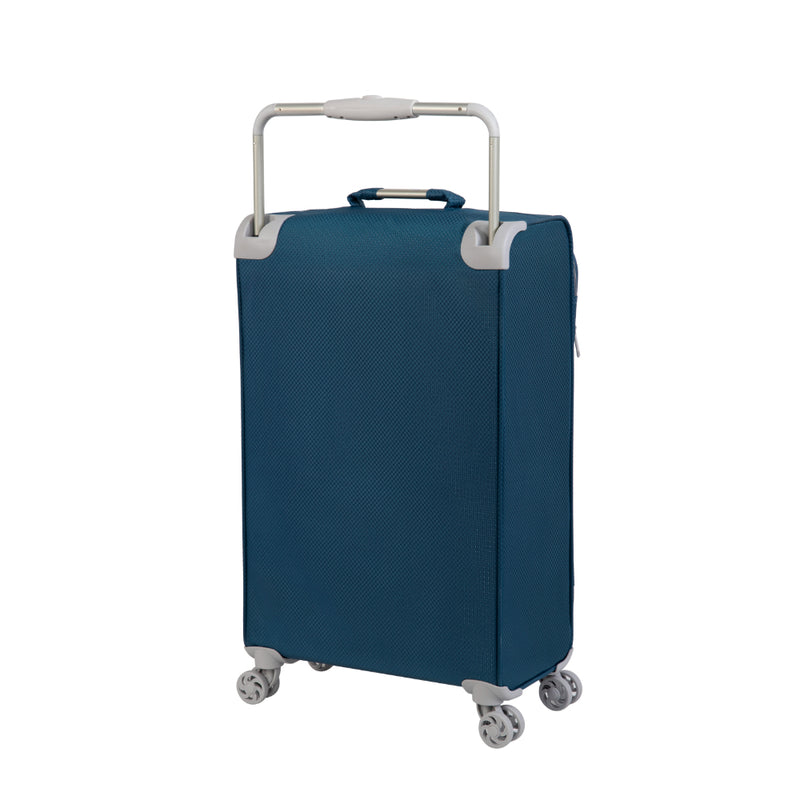 IT Luggage World's Lightest Suitcase with 8 Wheels and Wide Handle Design - Blue Ashes