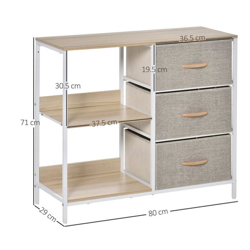 Fabric Chest of Drawers 7-Drawer Dresser 3-tier Storage Organizer Unit  Bedroom