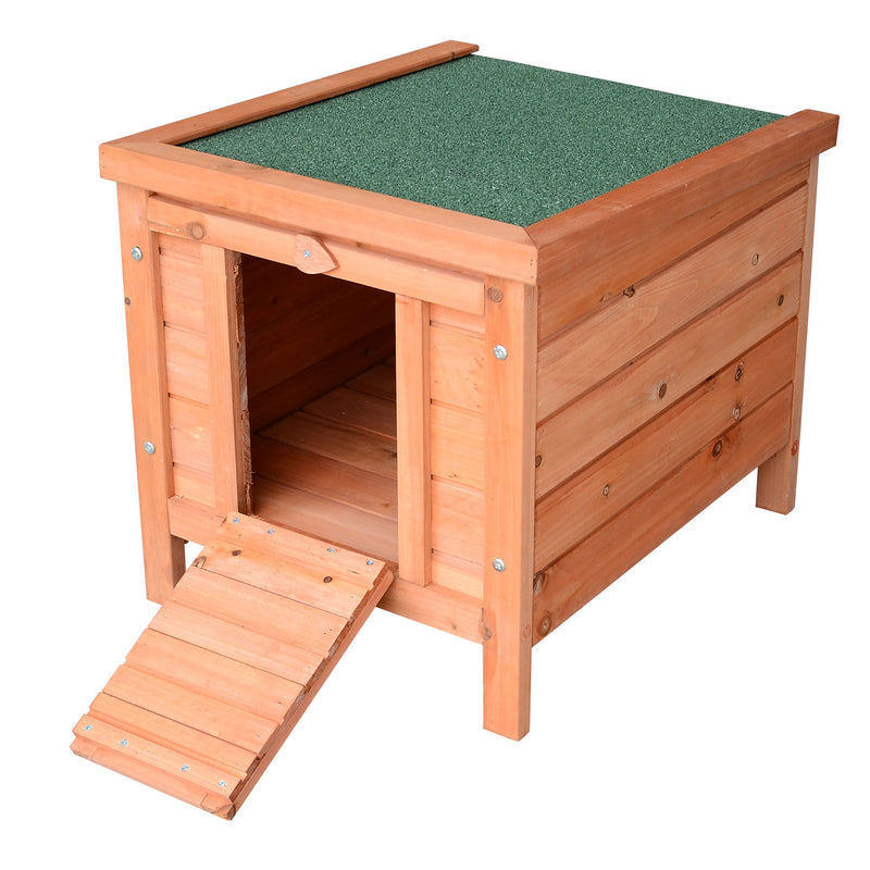 PawHut Wooden Rabbit Hutch Bunny Cage Guinea Pig House Pet Habitat Ferret