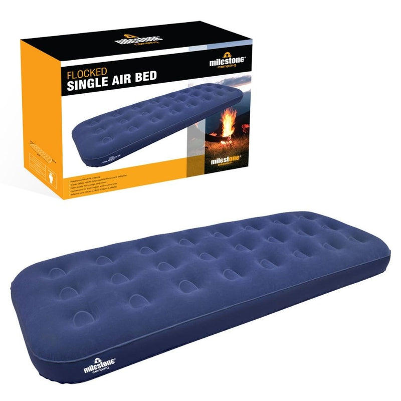 Milestone Airbed Single Flocked