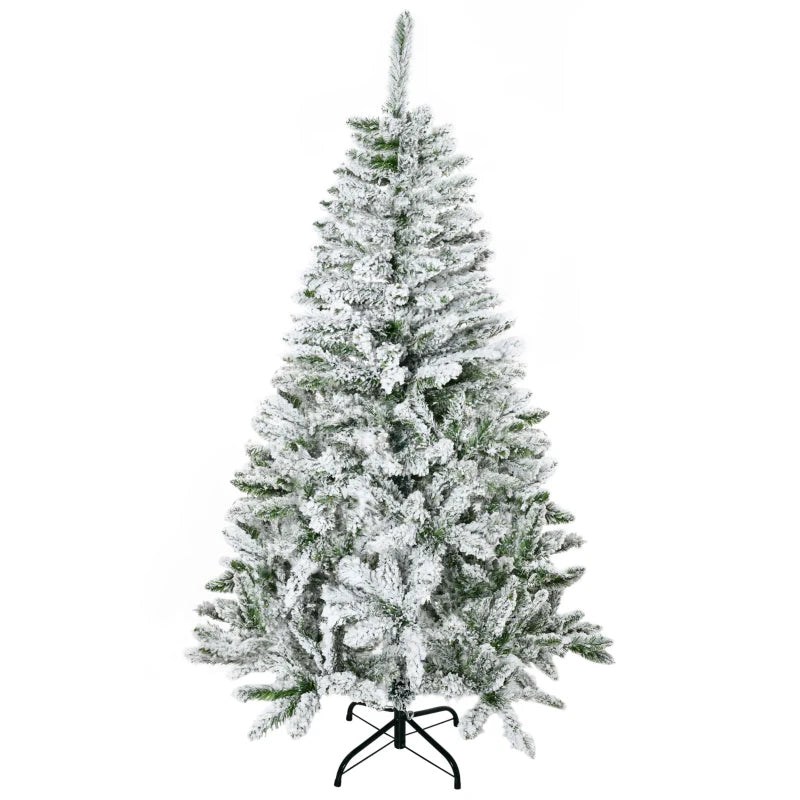 HOMCOM Christmas Tree Snow Flocked 5'