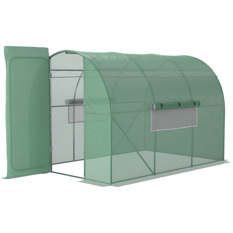 Outsunny 3 x 2M Reinforced Walk-in Polytunnel Garden Greenhouse Steel Frame