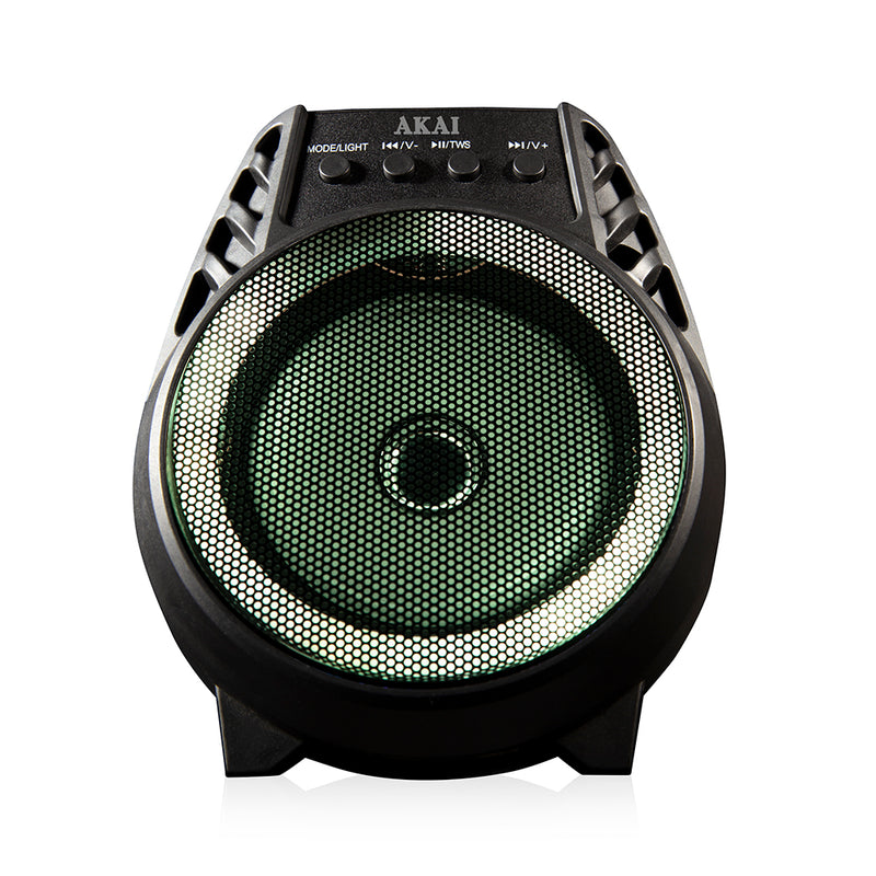 Akai Vibes 4inch Portable LED Party Speaker Black