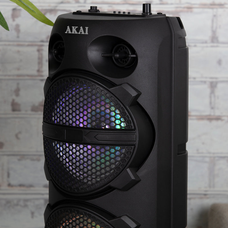 Akai Vibes Dual 6.5inch Bluetooth Portable Party Speaker Black