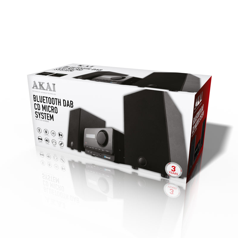 Akai Core Stereo System with Bluetooth CD Micro DAB Radio Black