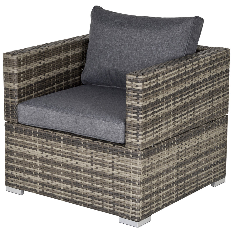 Outsunny Single Wicker Furniture Sofa Chair w/ Padded Cushion for Garden Balcony