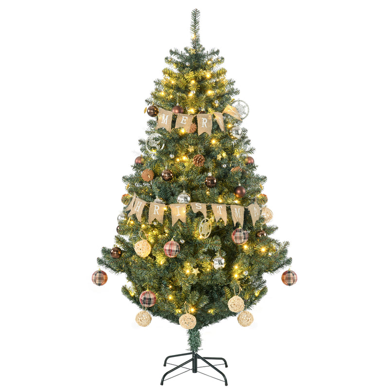 6' Artificial Prelit Christmas Trees Holiday Décor with Warm White LED Lights