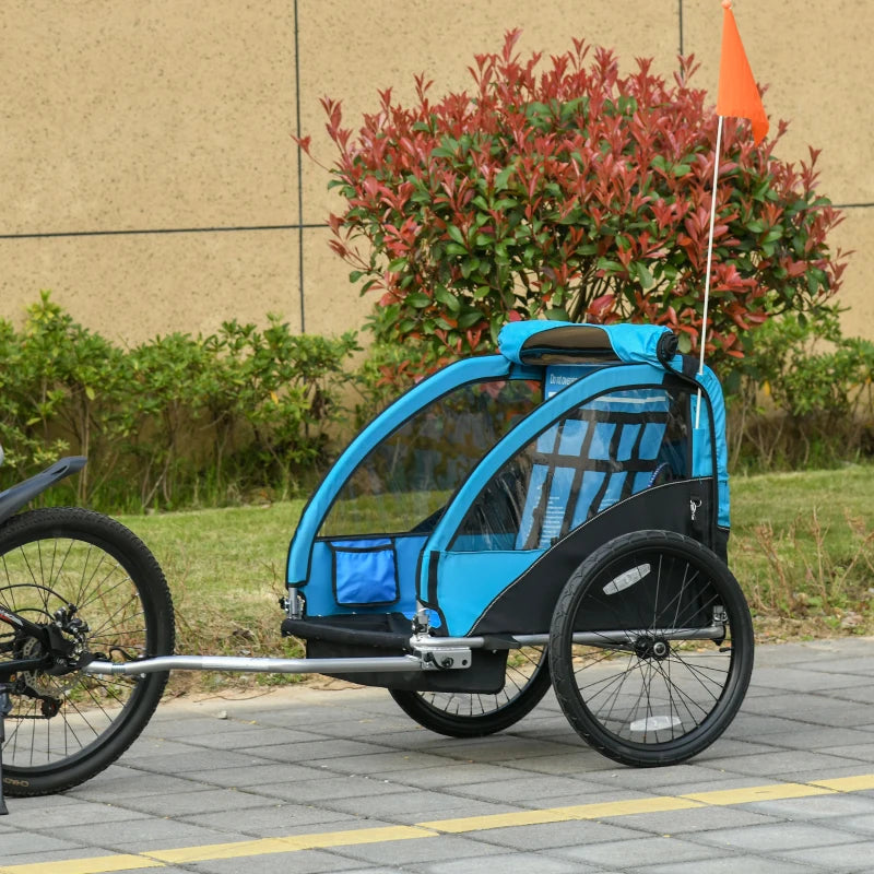 HOMCOM Bicycle Trailer with 2 Wheels - Blue