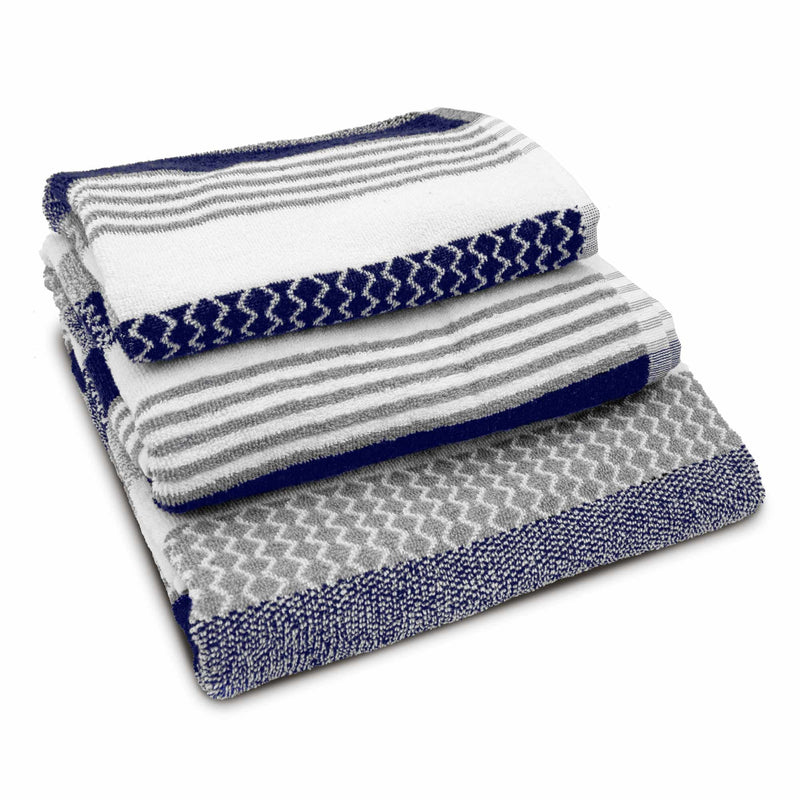 Lewis's Stripe 100% Cotton Towel - Blue