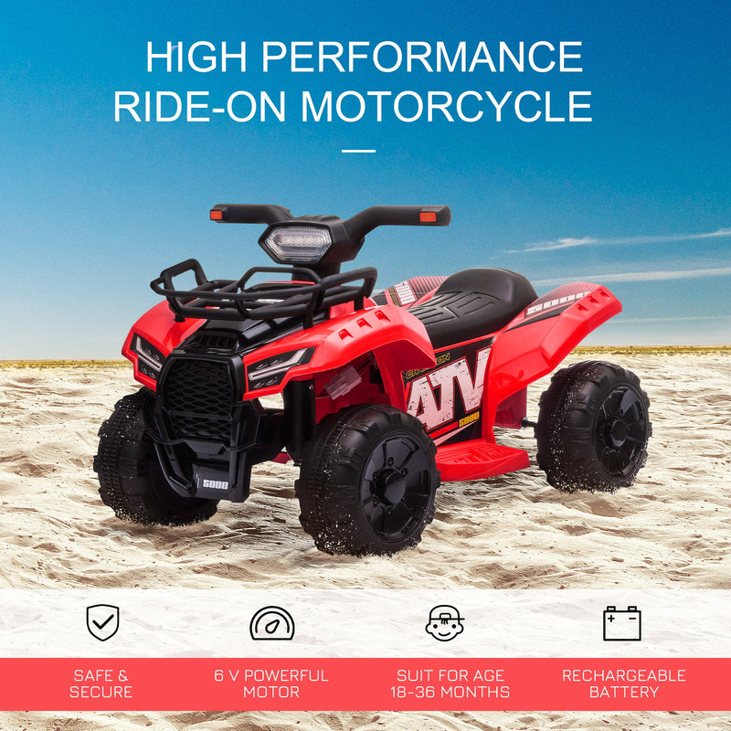 Kids Ride On Car Four Wheeler Quad Bike 6v - Red