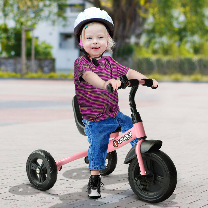 HOMCOM Baby Kids Children Toddler Tricycle Ride on 3 Wheels Bike (Pink)